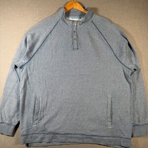 Tommy Bahama Mens Pullover Sweatshirt Light Blue Heathered Textured Knit XXL TTG